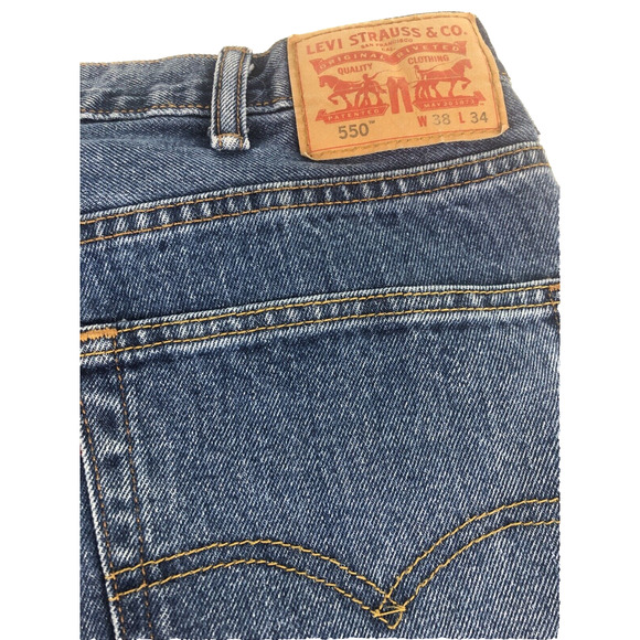 Levi's 550 Men's Jeans 38 x 34 Y2K Regular Fit Straight Leg Blue Denim Stonewash - Picture 14 of 14